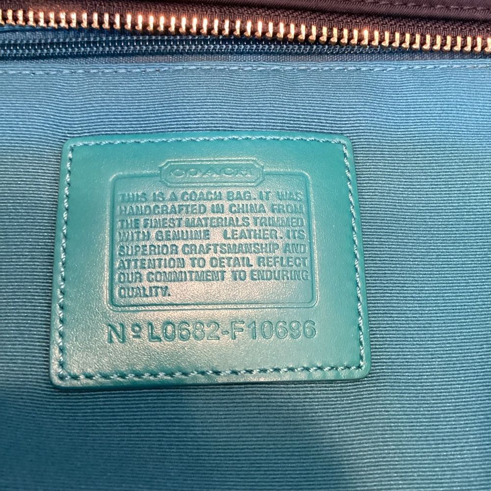 Coach Bag Purse Handbag Black Sateen Hampton Shopper Weekend Tote Pocketbook - Picture 14 of 14